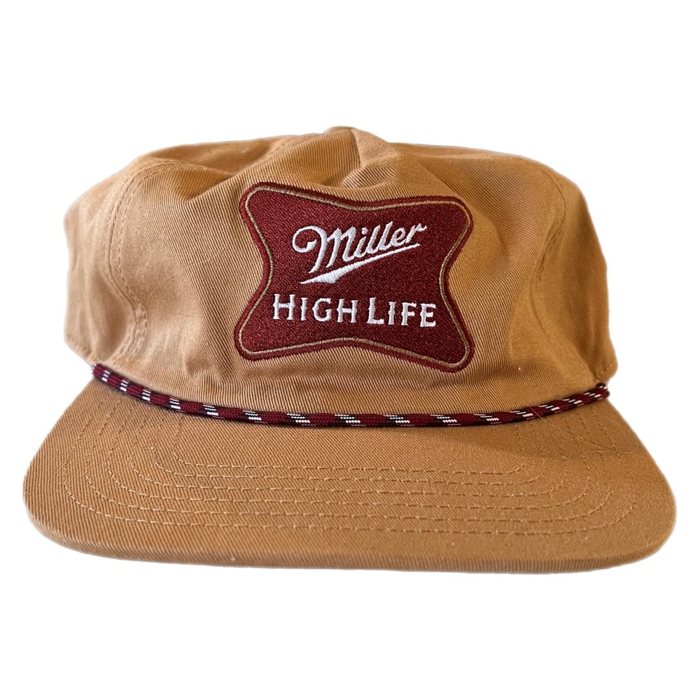 Men’s Tan Miller High Life Snapback Hat Rope